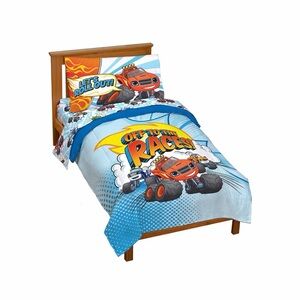 Monster Machines🛻Off to The Races 4 Piece Toddler🧒🏻Size Bed🛏️Set